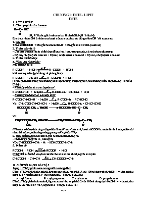 Đề cương ôn tập Hóa học 12 - Chương trình cả năm